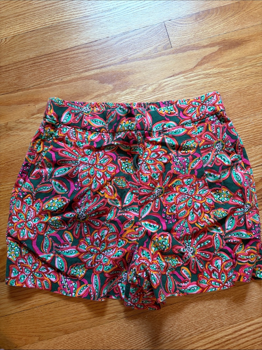 J. Crew Floral High-Waist Shorts - Pink, Green, Orange